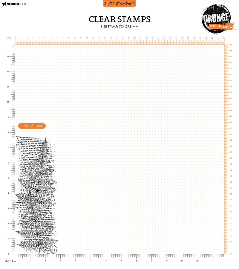 Studio Light Grunge Clear Stamps - Fern Background, STAMP603
