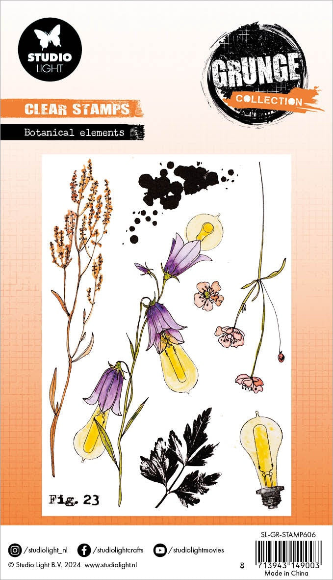 Studio Light Grunge Clear Stamps - Botanical Elements, STAMP606