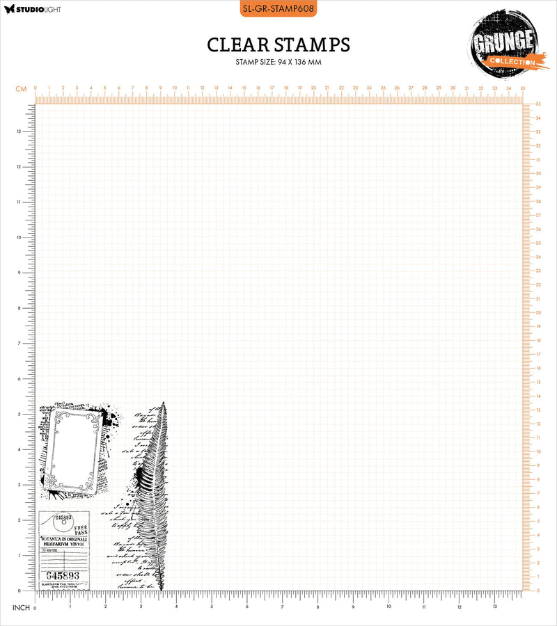 Studio Light Grunge Clear Stamps - Vintage Labels, STAMP608