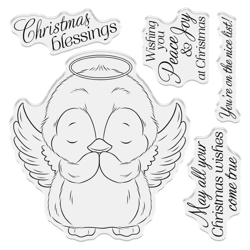 Crafter's Companion 4x4 Clear Stamp Set - Christmas Blessings, STCACBLE
