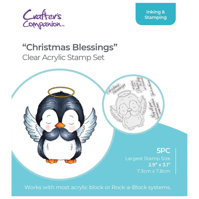 Crafter's Companion 4x4 Clear Stamp Set - Christmas Blessings, STCACBLE