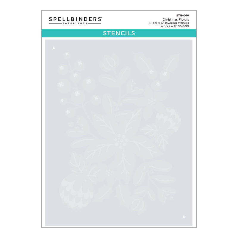 Spellbinders Die and Stencil Bundle - Christmas Florals, BD-0775