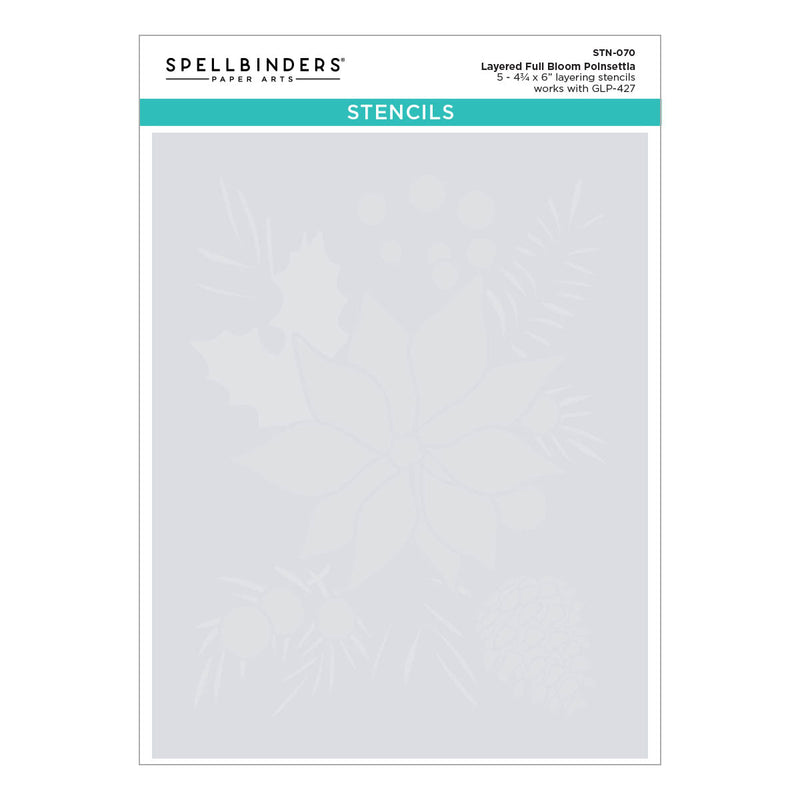 Spellbinders Layering Stencil Set - Layered Full Bloom Poinsettia, STN070