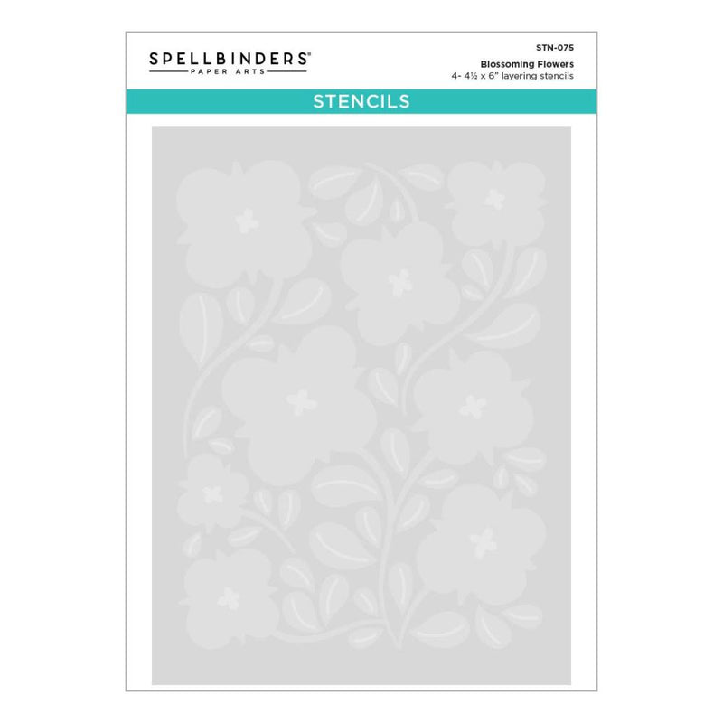 Spellbinders Layering Stencil Set - Blossoming Flowers Layered, STN-075