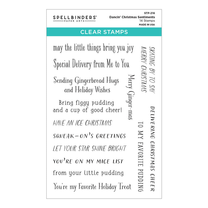 Spellbinders Clear Stamp Set - Dancin' Christmas Sentiments, STP-216