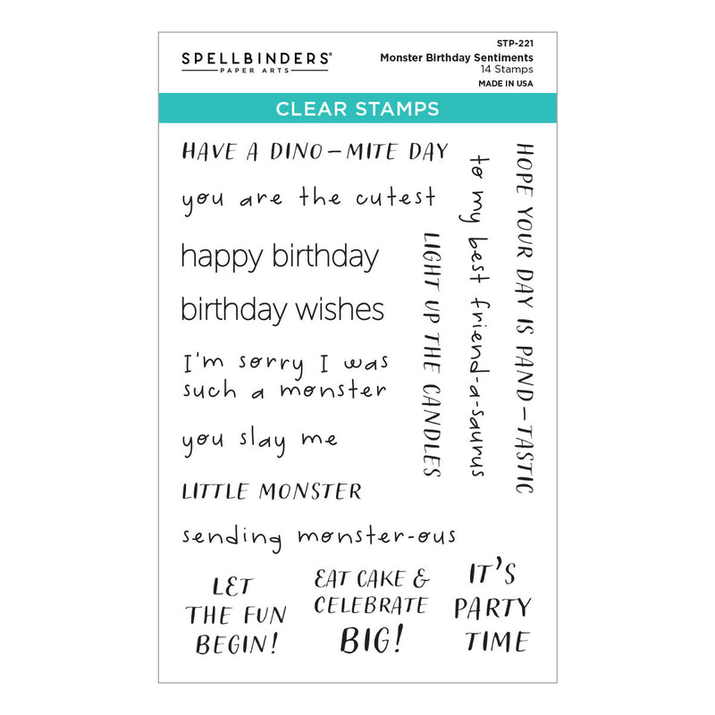 Spellbinders Etched Die & Clear Stamp Set - Monster Birthday Bundle, BD-0819