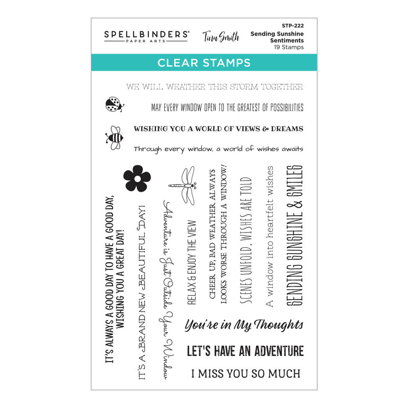 Spellbinders Clear Stamp Set - Sending Sunshine Sentiments, STP-222 by: Tina Smith