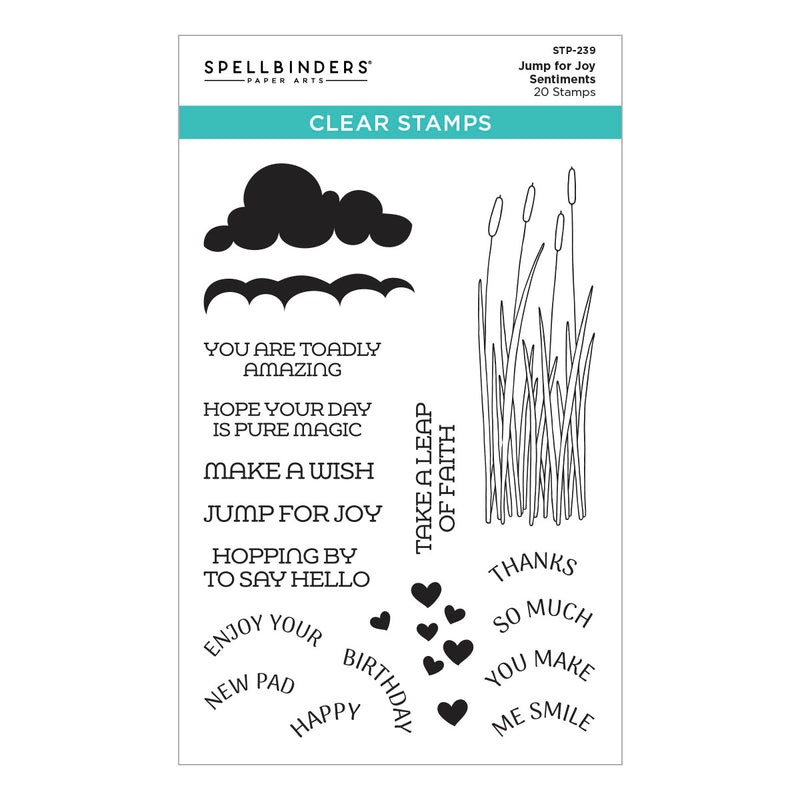 Spellbinders Clear Stamp Set - Jump for Joy Sentiments, STP-239