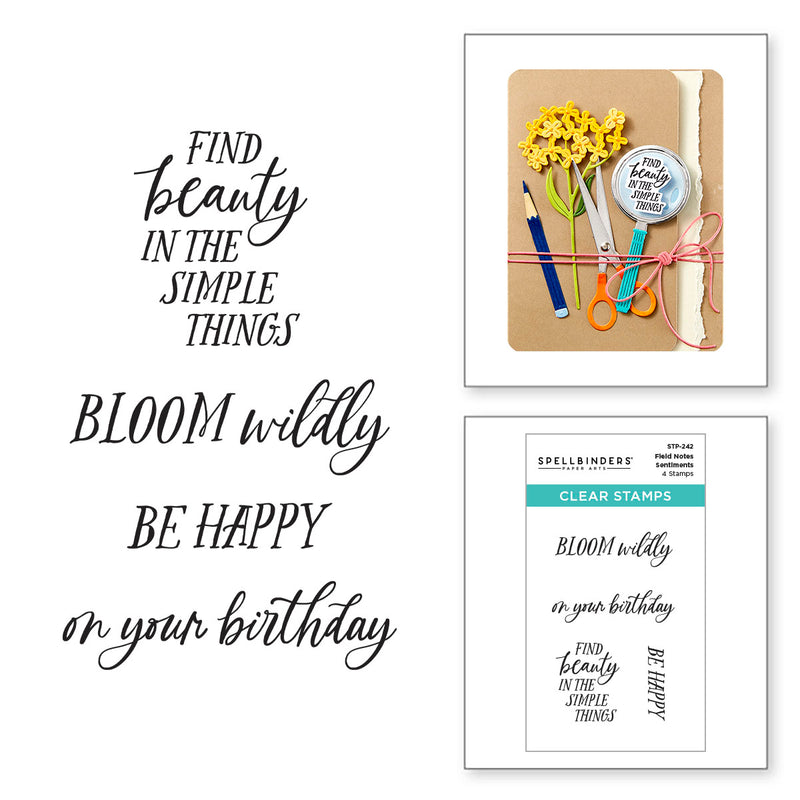 Spellbinders Clear Stamp Set - Field Notes Sentiments, STP-242