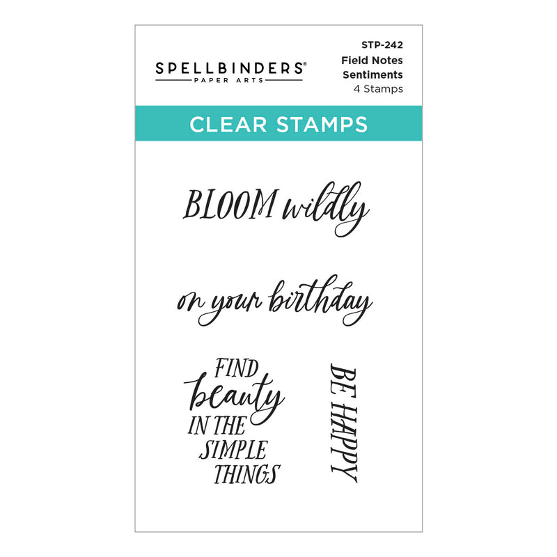 Spellbinders Clear Stamp Set - Field Notes Sentiments, STP-242