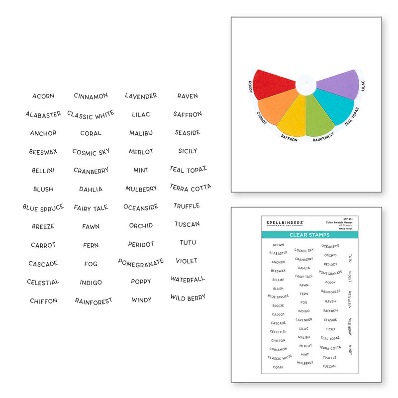 Spellbinders Clear Stamp Set - Color Swatch Names, STP-251