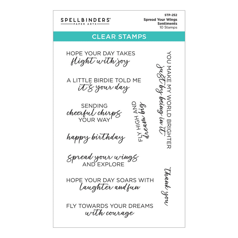 Spellbinders Clear Stamp Set - Spread Your Wings Sentiments, STP-252