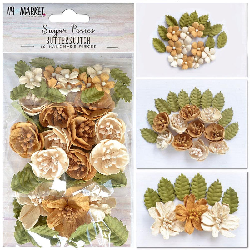49 and Market Paper Flowers - Sugar Posies - Butterscotch, SUG-32433