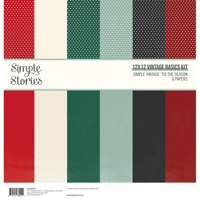 Simple Stories - Simple Vintage 'Tis the Season, - 12x12 Basics Kit, SVS20715