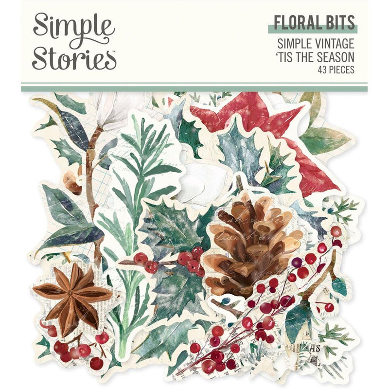Simple Stories - Simple Vintage 'Tis the Season, - Floral Bits, SVS20723