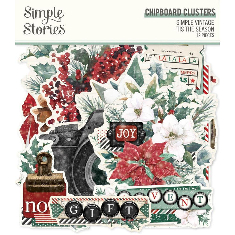 Simple Stories - Simple Vintage 'Tis the Season, - Chipboard Clusters, SVS20727