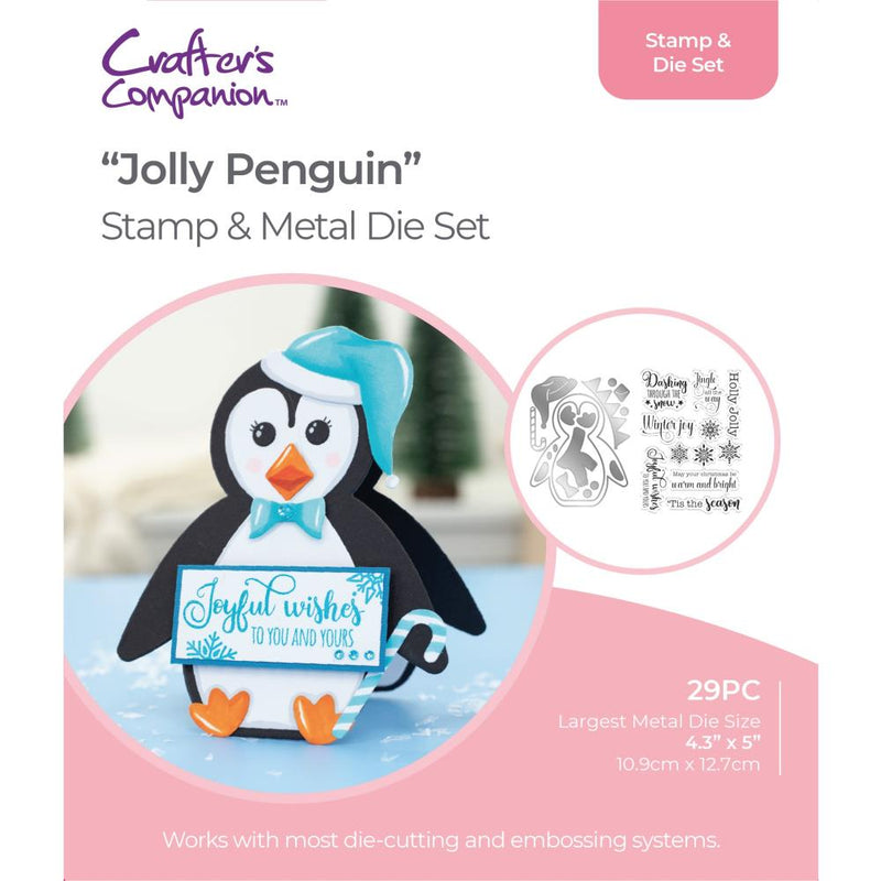 Crafter's Companion Clear Stamp & Die Sets - Jolly Penguin, TDJOLLPE