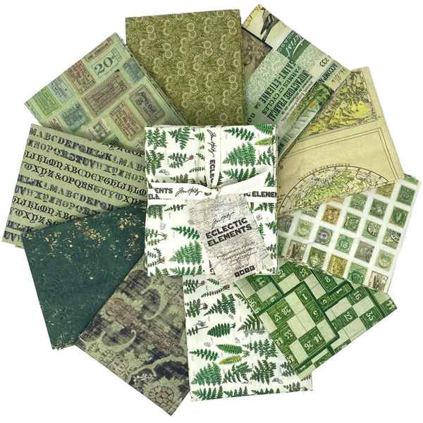Free Spirit - Eclectic Elements Palette Fat Quarters Bundle Blue Teal Green And Neutral
