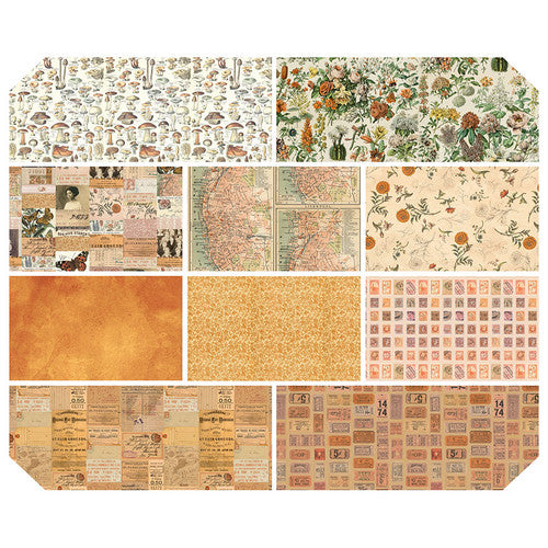 Shipping Late Dec. -Tim Holtz Fabric - Palette Orange Fat Quarters Bundle/10, Single Purchase