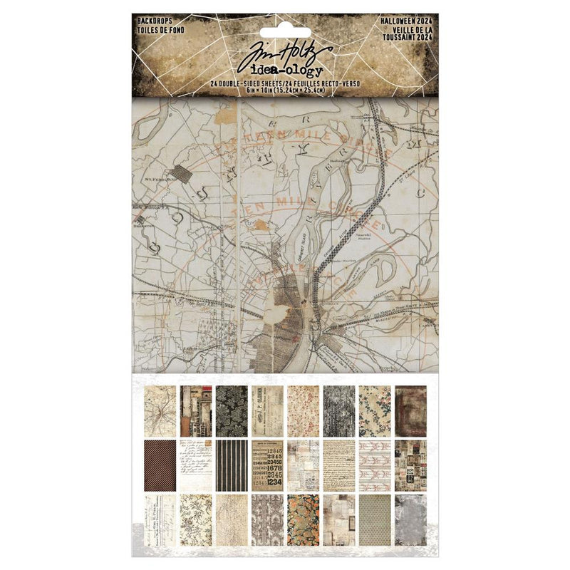 Tim Holtz Idea-Ology D/S Backdrops 6x10 - Halloween, TH94389- 2024 Now Retired