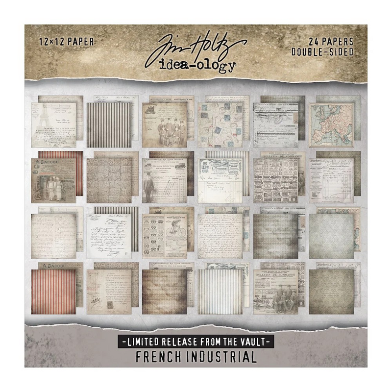 Tim Holtz Paper Stash 2025 Vault Release 12"X12" - French Industrial, TH94424