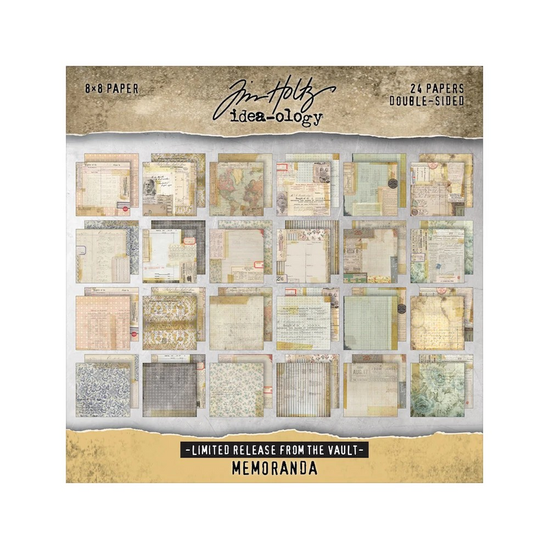 Tim Holtz Paper Stash 2025 Vault Release 8"X8" - Memoranda, TH94427