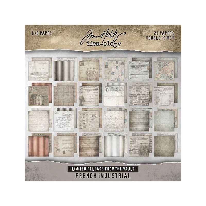 Tim Holtz Paper Stash 2025 Vault Release 8"X8" - French Industrial, TH94429