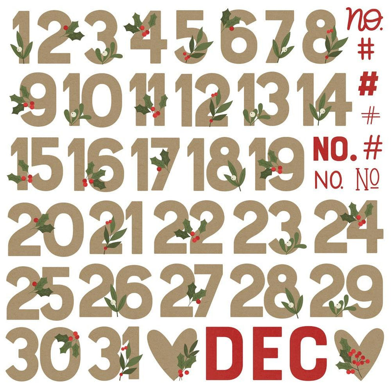 Simple Stories - The Holiday Life - Chipboard Numbers, THL20524