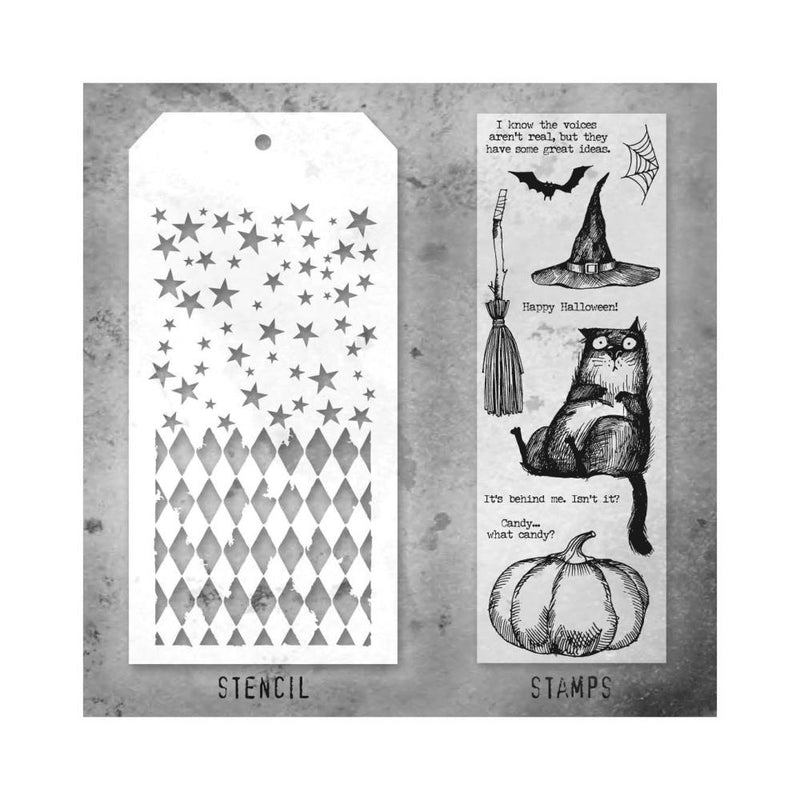 Stampers Anonymous Mixed Media Stamps & Stencil - Set