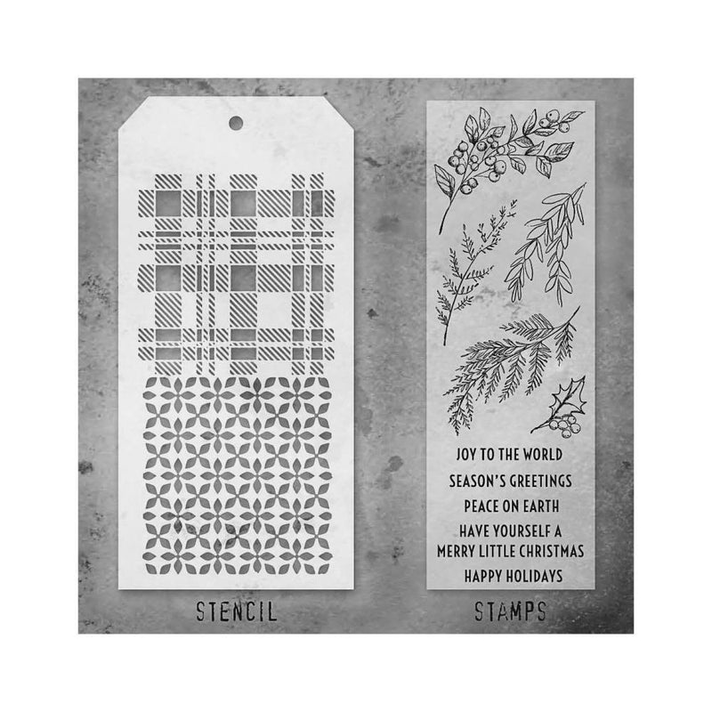 Stampers Anonymous Mixed Media Stamps & Stencil - Set