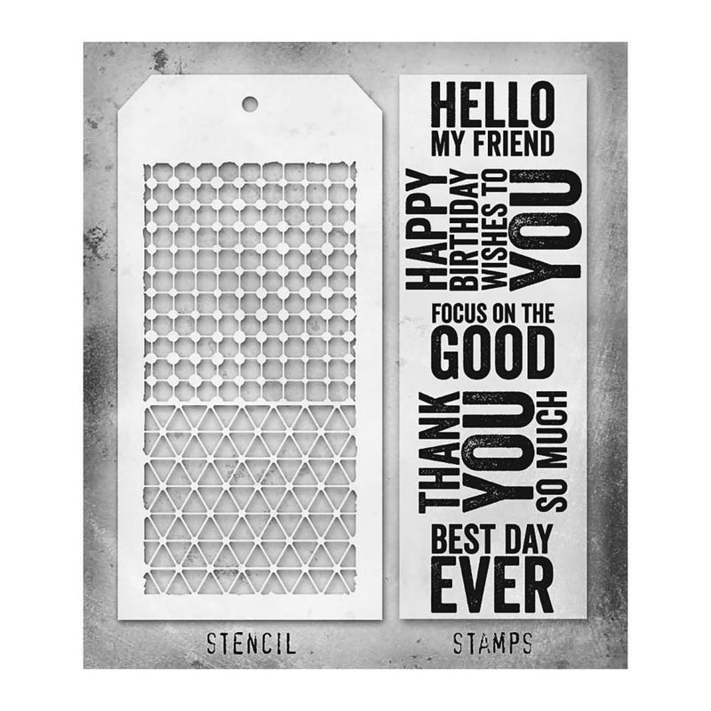 Stampers Anonymous Mixed Media Stamps & Stencil - Set