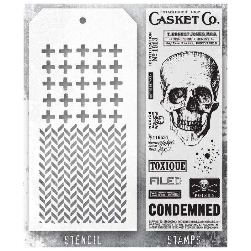 Stampers Anonymous Mixed Media Stamps & Stencil - Set