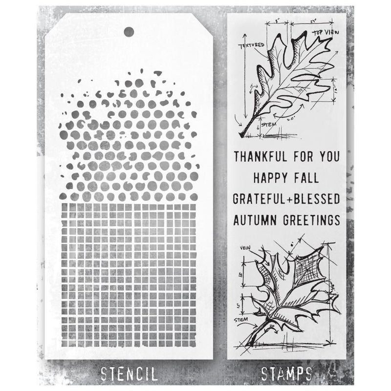 Stampers Anonymous Mixed Media Stamps & Stencil - Set
