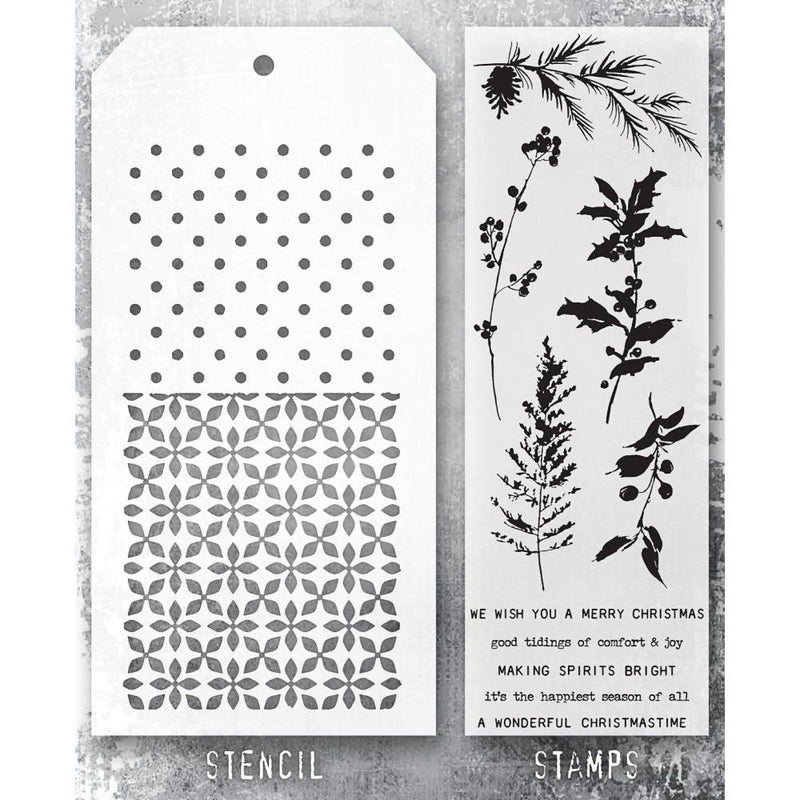 Stampers Anonymous Mixed Media Stamps & Stencil - Set