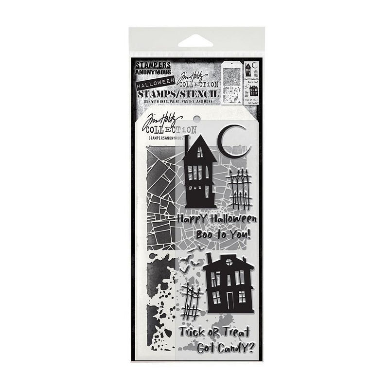 Coming Soon - Stampers Anonymous Mixed Media Stamps & Stencil - Ghost Town, THMM194