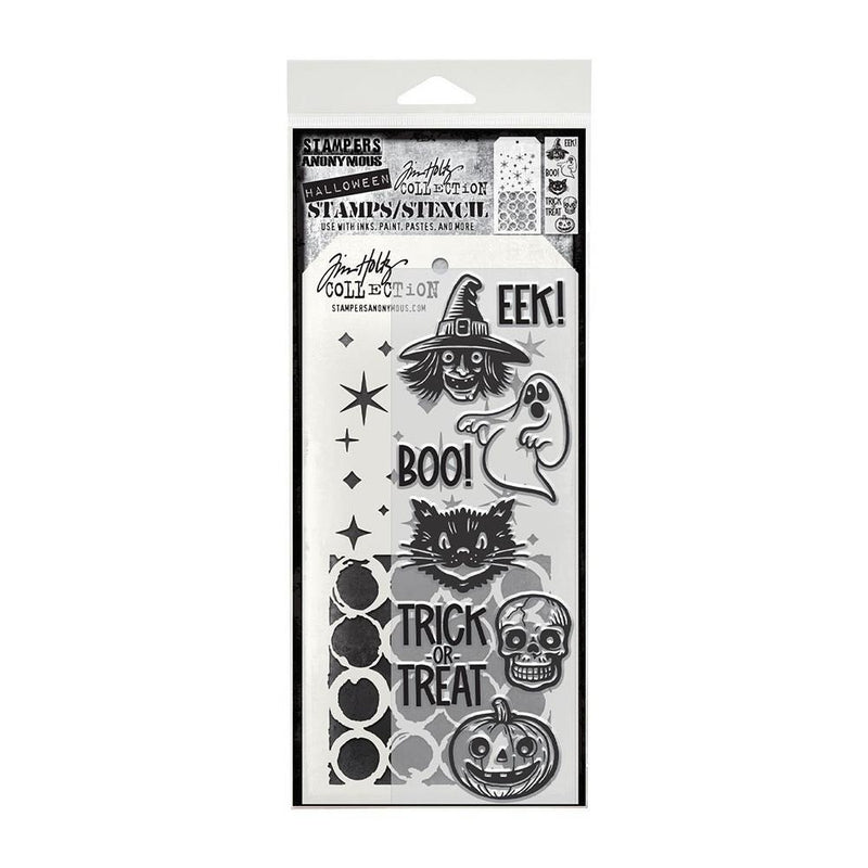 Coming Soon - Stampers Anonymous Mixed Media Stamps & Stencil - Retro Frights, THMM198