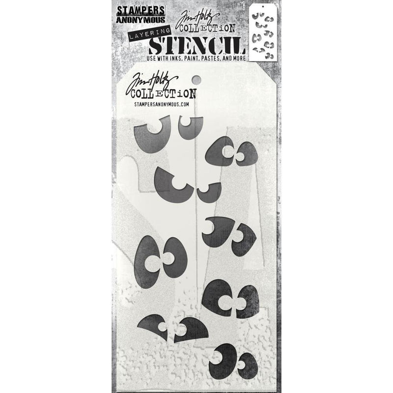 Stampers Anonymous - Tim Holtz Layering Stencil - Peekaboo, THS169
