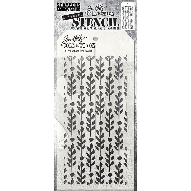 Stampers Anonymous Stencil - Berry Leaves THST174 by: Tim Holtz