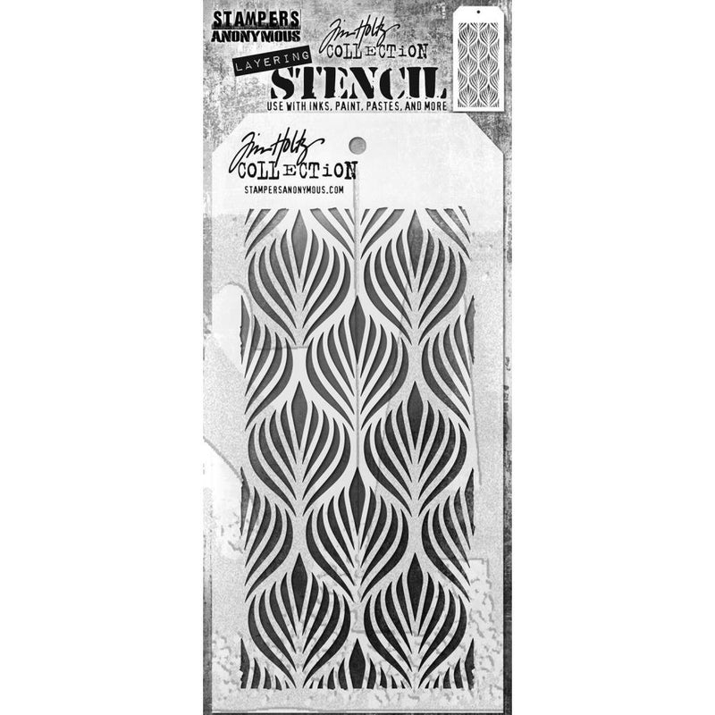 Stampers Anonymous Layering Stencil - Deco Feather, THS183 by: Tim Holtz