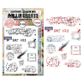 AALL & Create A6 Clear Stamp Set - Postcard Shuffle, TP-1338