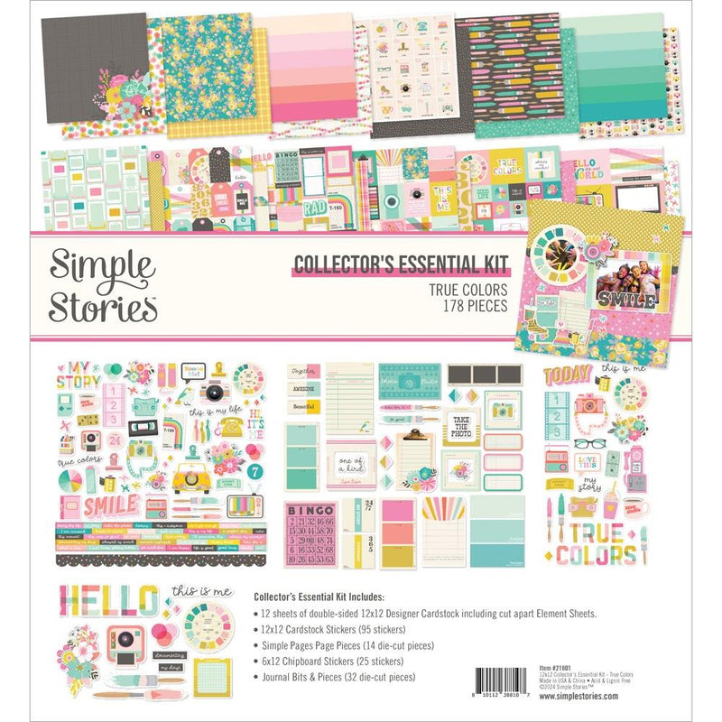 Simple Stories - 12x12 Collector's Essential Kit - True Colors, TRC21801