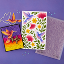 Spellbinders 3D Folder + Stencil - Hummingbird Garden, BD-1104 by Simon Hurley
