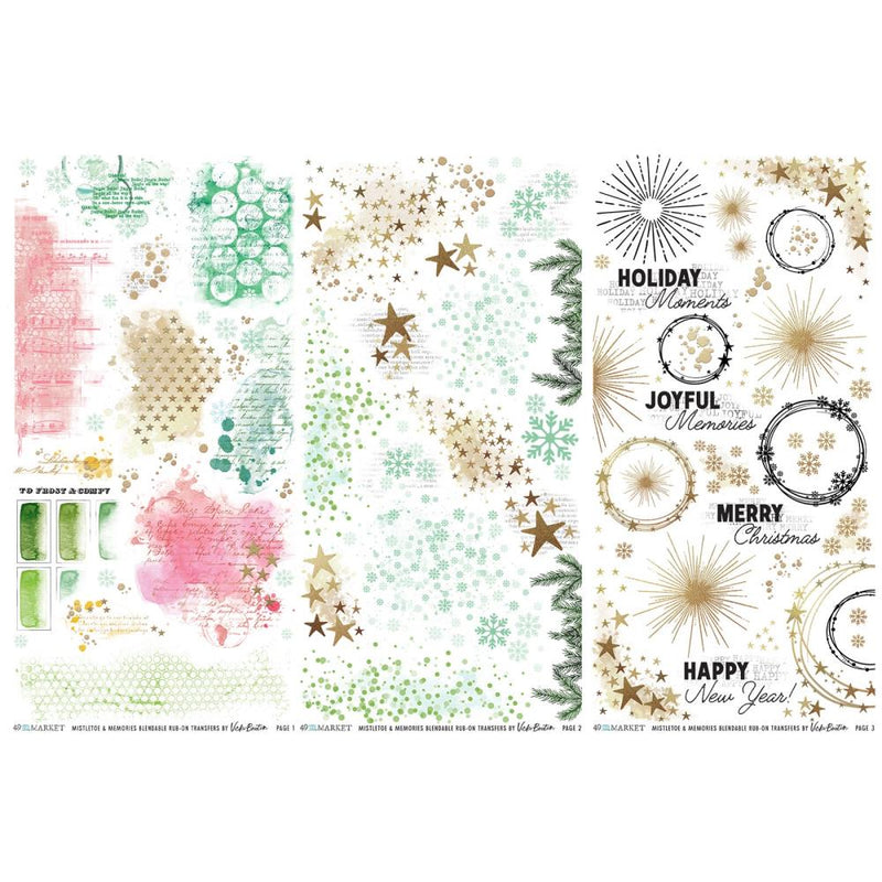 49 & Market Mistletoe & Memories - Blendable Rub-On Transfers, VBM-32666 by Vicki Bouton