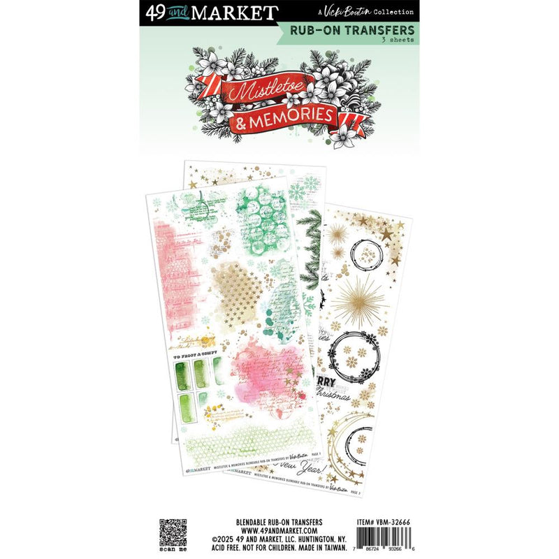 49 & Market Mistletoe & Memories - Blendable Rub-On Transfers, VBM-32666 by Vicki Bouton