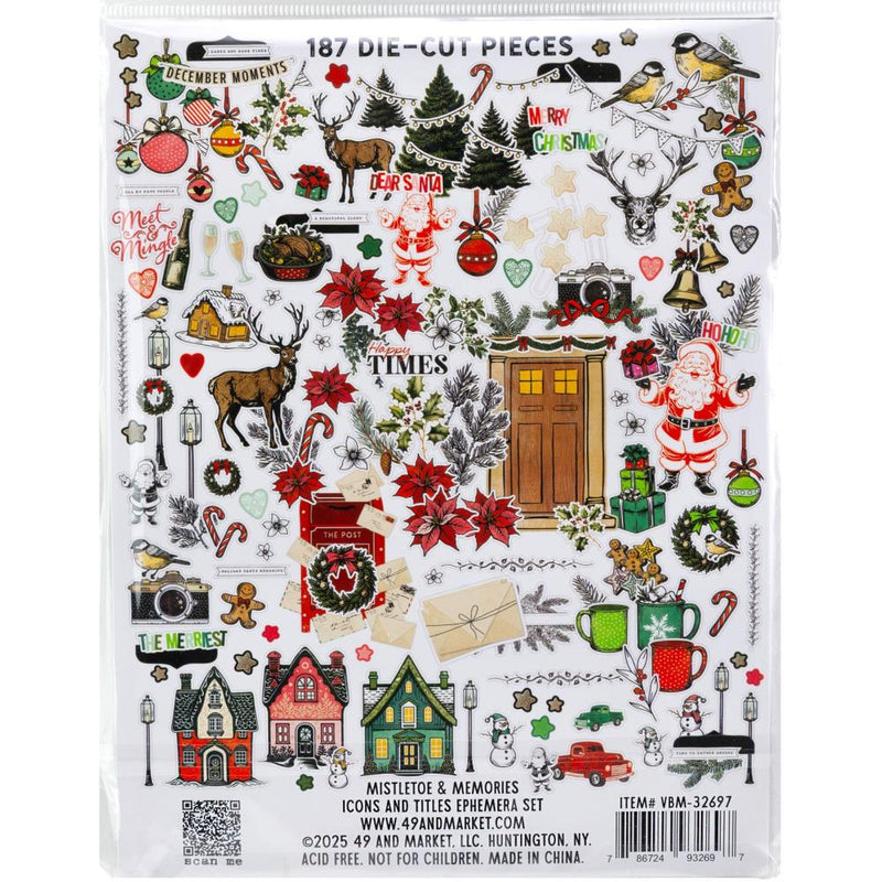 49 & Market Mistletoe & Memories - Icons & Titles Ephemera Set, VBM-32697 Vicki Bouton