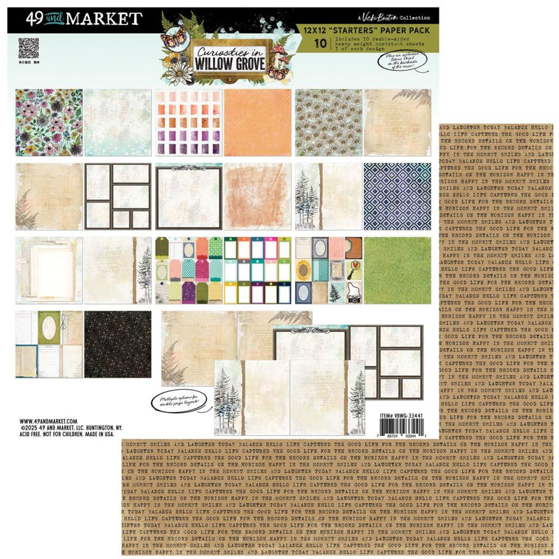 49 & Market 12x12 Starters Paper Pack - Curiosities in Willow Grove, VBWG-33441 Vicki Boutin