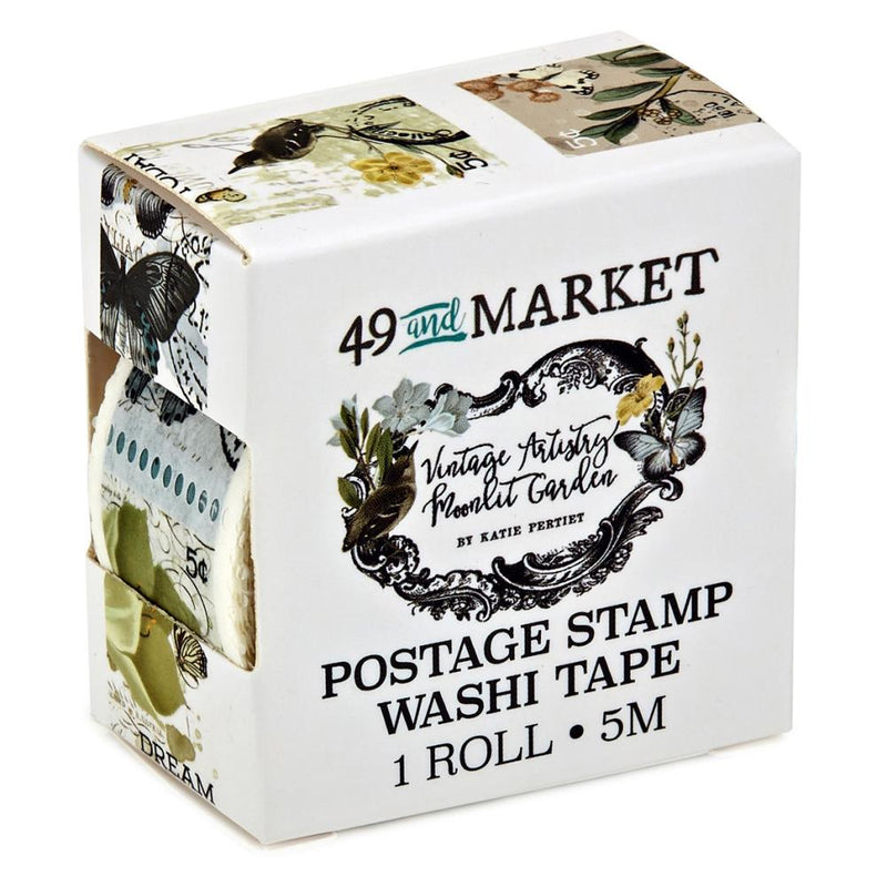 49 & Market Postage Stamp Washi Tape - Vintage Artistry Moonlit Garden, VMG25798
