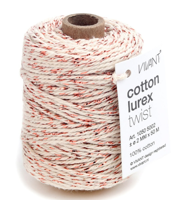 Spellbinders - Vivant Lurex Cotton Cord - Red/Rose Gold, 1050.5002.29
