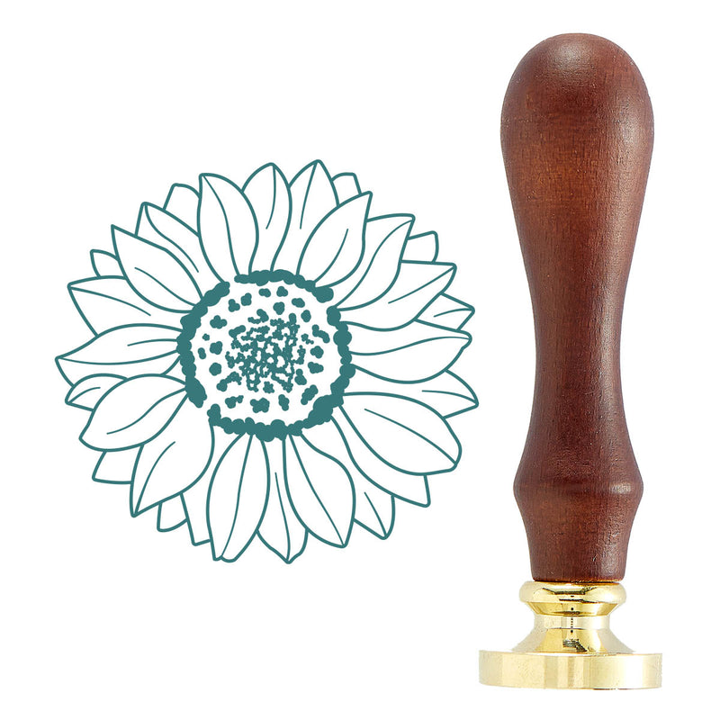 Spellbinders Brass Wax Seal with Handle - Sunflower, WS-065