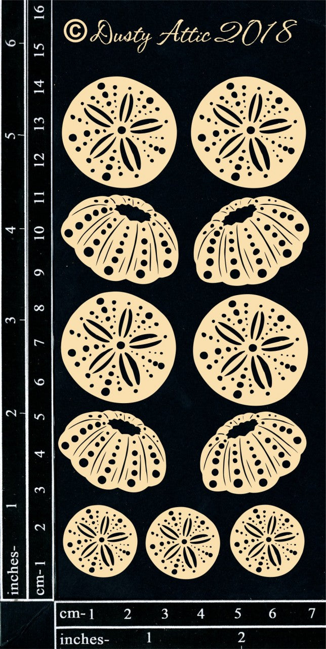 Dusty Attic Chipboard 3x6 - Sand Dollars, DA2196